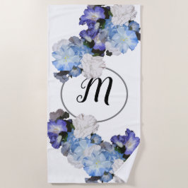 Toalla de playa personalizada floral bonita del