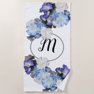 Toalla de playa personalizada floral bonita del