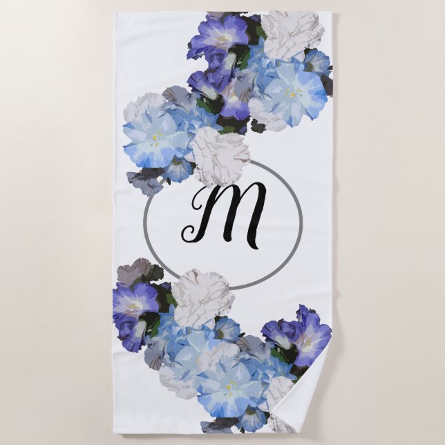 Toalla de playa personalizada floral bonita del (Anverso)