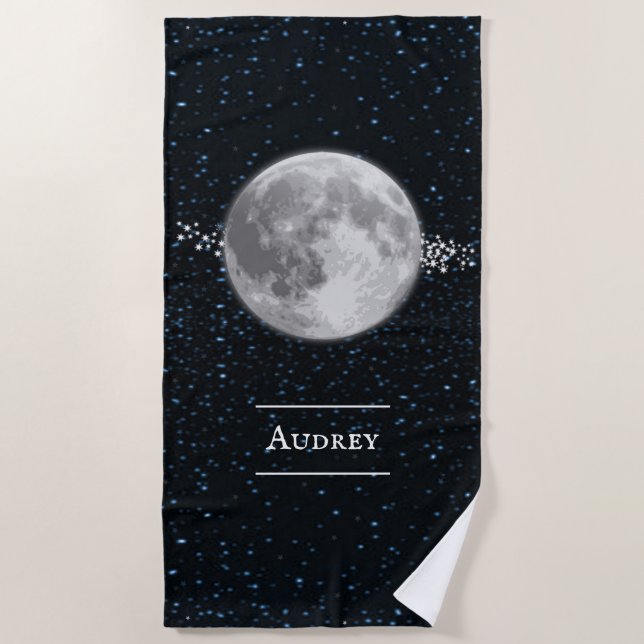 Toalla de playa personalizada lunar (Anverso)