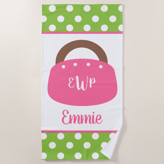 Toalla de playa personalizada Monogrammed Bermuda  (Anverso)