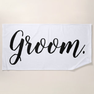 Toalla de playa personalizada para el novio de la