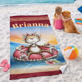 Toalla de playa personalizada para gato