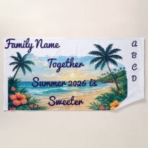 Toalla de playa personalizada para la familia | At