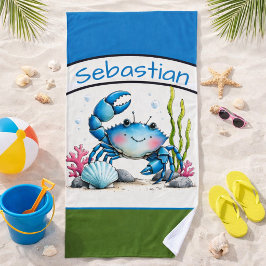 Toalla de playa personalizada para niños con cangr
