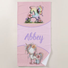 Toalla de playa personalizada para niños con nombr