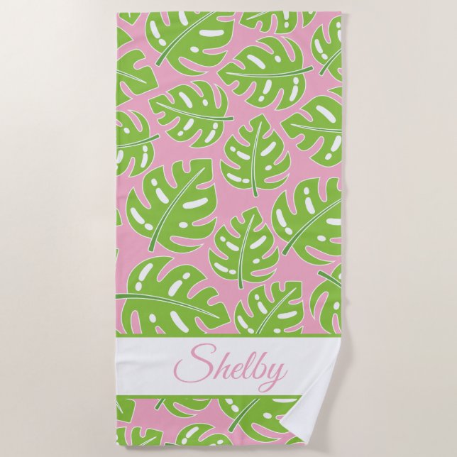 Toalla de playa personalizada para palmas perpendi (Anverso)