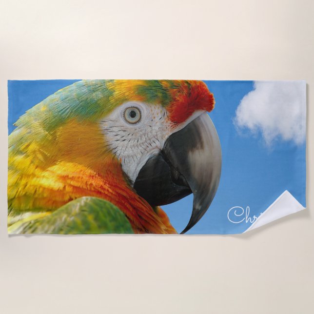 Toalla de playa personalizada Parrot (Anverso)