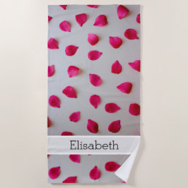 Toalla de playa personalizada - Pétalos rojos