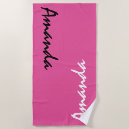 Toalla de playa personalizada rosa caliente