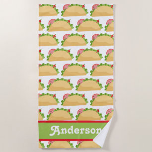 Toalla de playa personalizada Taco Pattern