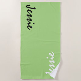 Toalla de playa personalizada verde
