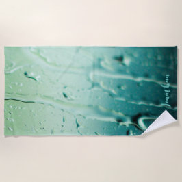 Toalla De Playa Personalizadas Azules Gotitas de Lluvia de Despedi