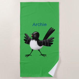 Toalla De Playa Personalizado australiano Willie Wagtail personali