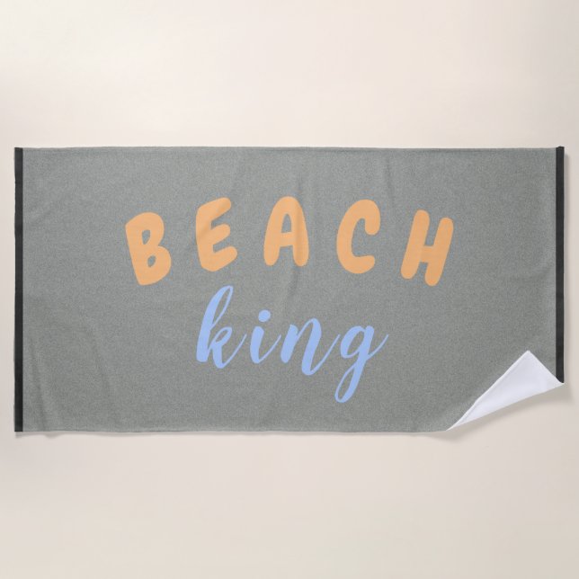 Toalla De Playa Personalizado azul Beach King Peach (Anverso)