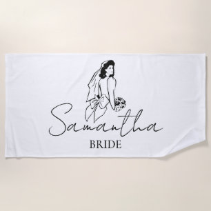 Toalla De Playa Personalizado Bride Name Gift