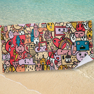Toalla De Playa Personalizado Caracter Hand Drake Toss Pattern Niñ