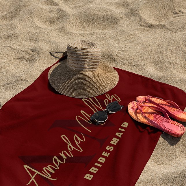 Toalla De Playa Personalizado Con Nombre Negro Oro Monograma Moder (Subido por el creador)