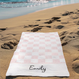 Toalla De Playa Personalizado con patrón de tablero de ajedrez ros