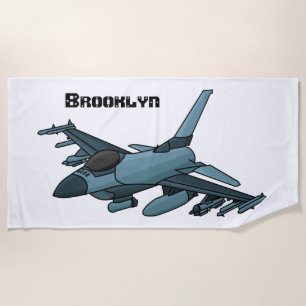 Toalla De Playa Personalizado de avión de combate militar