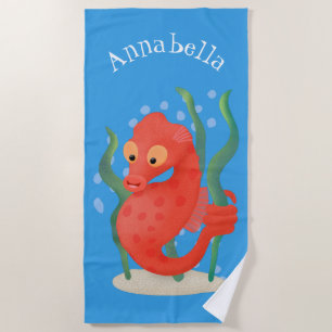 Toalla De Playa Personalizado de caballitos de mar de pepino