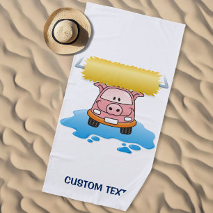 Toalla De Playa Personalizado de cerdo de lavado de autos