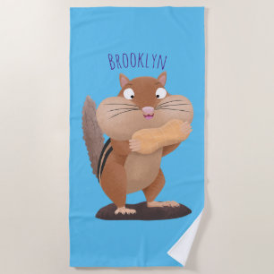 Toalla De Playa Personalizado de chipmunk de grandes mejillas grac