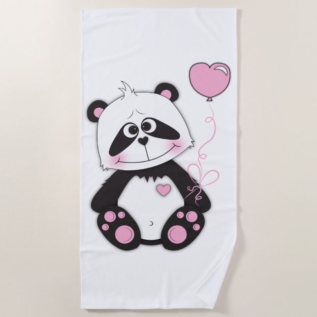 Toalla De Playa Personalizado de Cute Baby Panda (Anverso)