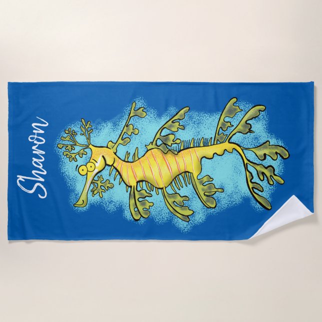Toalla de playa personalizado de dragón marino lea (Anverso)
