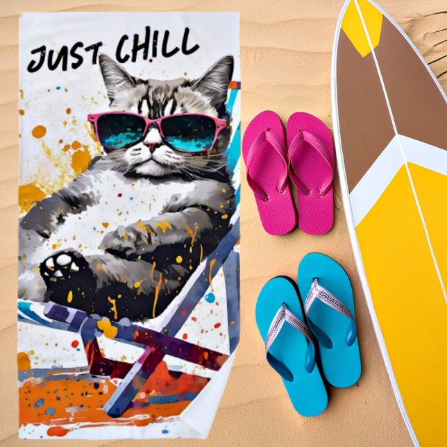Toalla De Playa personalizado de gato de verano de Guay (Subido por el creador)