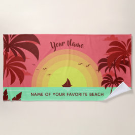 Toalla de playa personalizado de Ilustracion de pl