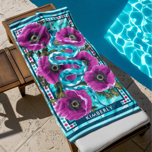 Toalla De Playa Personalizado de la piscina de la serpiente de agu