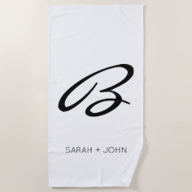 Personalizado de nombres de monograma blanco simpl