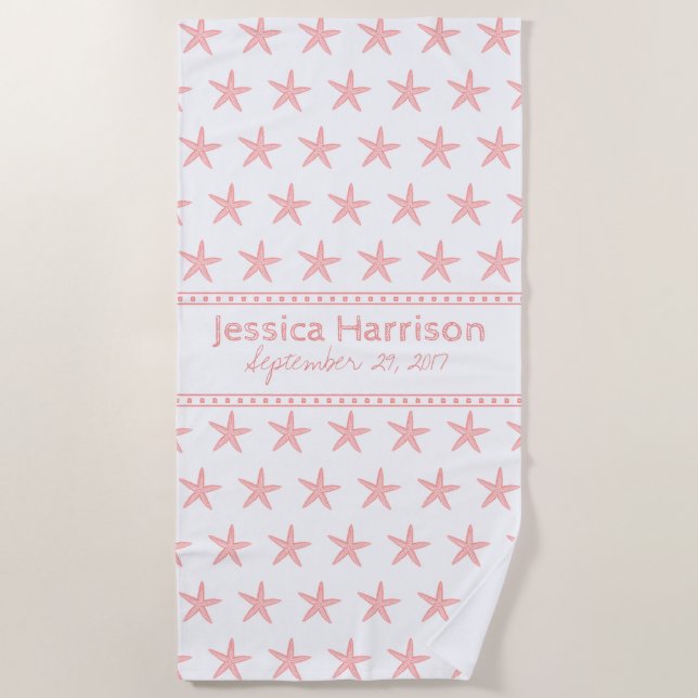 Toalla De Playa Personalizado De Pescado De Coral Cute (Anverso)