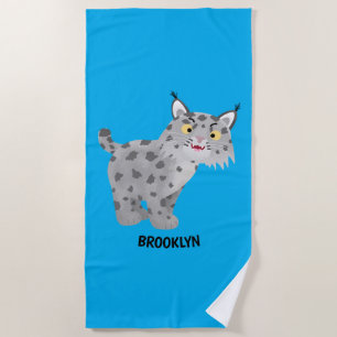 Toalla De Playa Personalizado del lince del bobcat medio