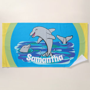 Toalla de playa personalizado dulce dulce delfines