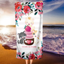 Personalizado floral caprichoso Gatos Cubierta de 