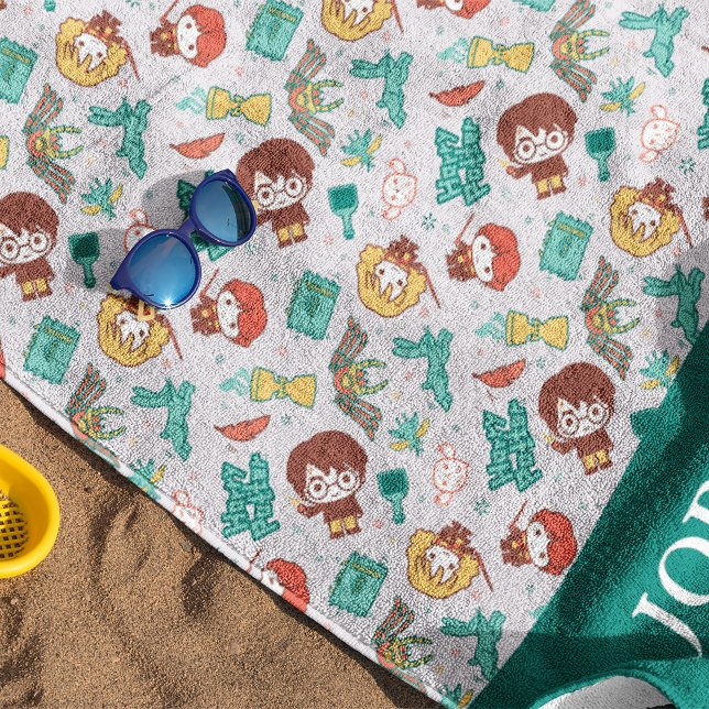 Toalla De Playa Personalizado HARRY POTTER™ Criaturas y patrón de  (Towel on sand)