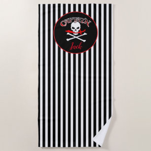 Toalla De Playa Personalizado Jolly Roger (Cutlass)