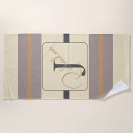 Toalla De Playa Personalizado Moderno Neutro Chic Tono Gris Beige