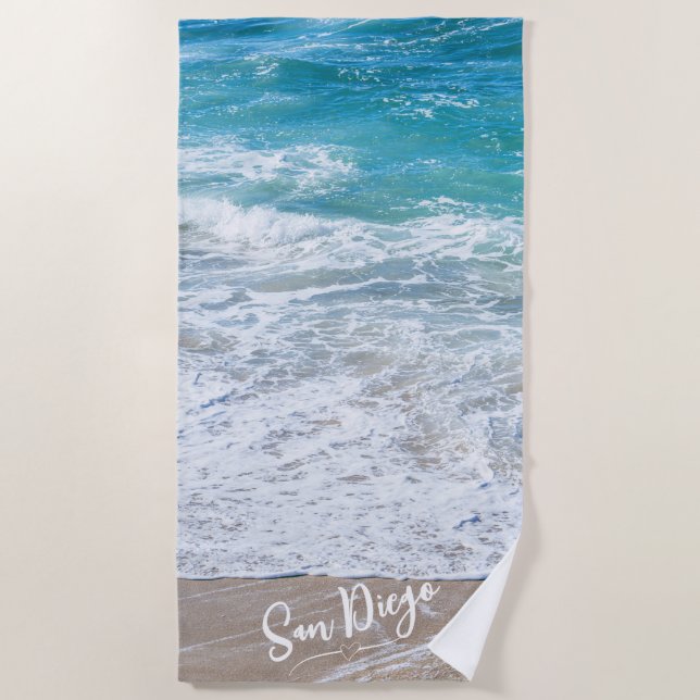 Toalla de playa personalizado Ocean Waves (Anverso)