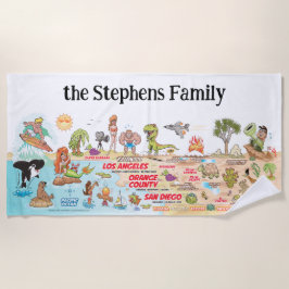 Toalla De Playa Personalizado SoCal Sunset Beach Blanket