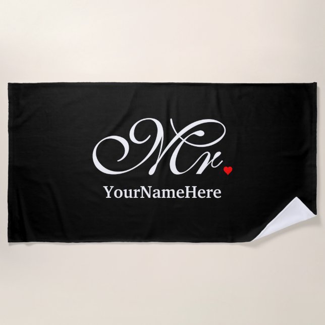 Toalla De Playa Personalizado Sr. Husband Groom Sus Nuevas Cameras (Anverso)
