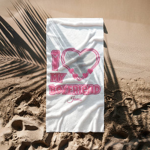 Toalla De Playa Personalizado Te Amo Mi Novio – Agregar Foto y Nom