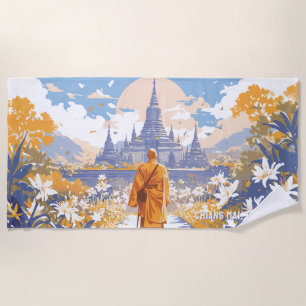 Toalla De Playa Personalizado Texto Chiang Mai Tailandia