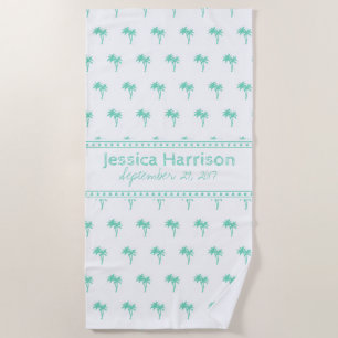 Toalla de playa Personalizado Tropical Palm Tree