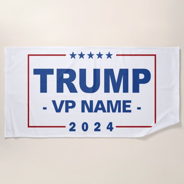 Toalla De Playa Personalizado Trump Vicepresidente 2024 (Anverso)