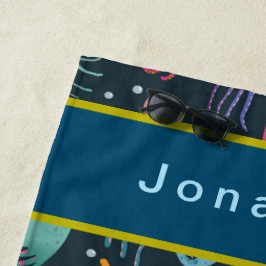 Toalla De Playa Personalizar bajo el mar la vida marina el oscuro 