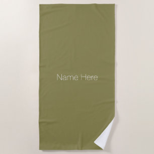 Toalla De Playa Personalizar personalizar nombre monogram khaki wh