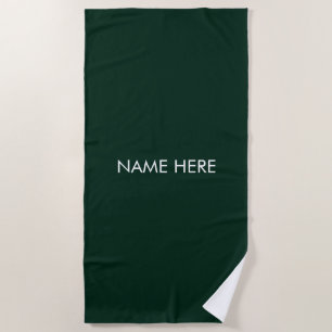 Toalla De Playa Personalizar personalizar nombre monograma verde o